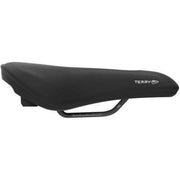Zwart Terry Fisio vrouwenzadel voor stadsfiets en E-bike, ergonomisch ontworpen fietsaccessoire, comfortabel zitvlak voor dames.