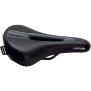 Zwart Terry Fisio Flex Gel heren fietszadel, comfortabel stadsfiets en E-bike zadel met flexibele ondersteuning.