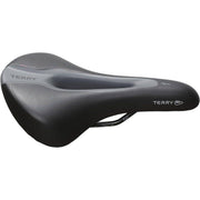Zwart Terry damesfiets zadel Figura, comfortabel stadsfiets en e-bike zadel, geschikt voor dagelijks gebruik.