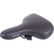 Zwart Edge Towny fietszadel met Memory Foam voor stadsfietsen en e-bikes, comfortabel en ergonomisch ontworpen.