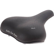 Zwart Selle San Remo Mosel heren fietszadel voor stadsfietsen en e-bikes, comfortabel en duurzaam ontwerp.