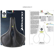 Selle Bassano Suprema 5Zone El Stad zwart fietszadel voor stadsfietsen en e-bikes, comfortabel en ergonomisch ontwerp