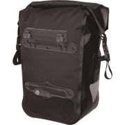 Zwarte Topeak fiets tas Drybag 15L, enkelvoudige waterdichte fietstas met klittenbandsluiting en compacte vorm.