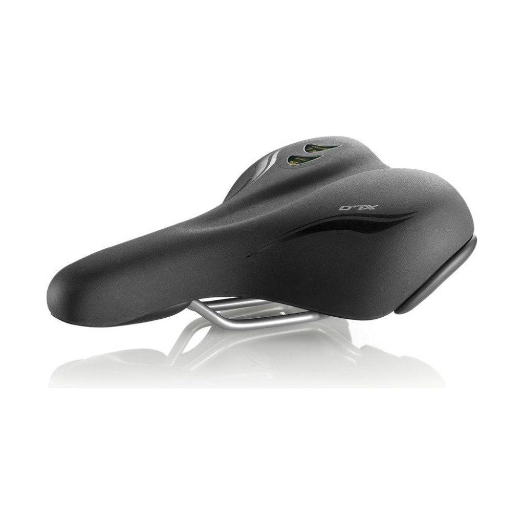 Zwarte XLC All Season City/Tour SA-A24 unisex zadel voor stadsfietsen en e-bikes, comfortabel en geschikt voor dagelijks gebruik