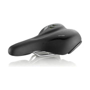 Zwarte XLC All Season City/Tour SA-A24 unisex zadel voor stadsfietsen en e-bikes, comfortabel en geschikt voor dagelijks gebruik