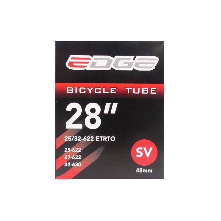 Binnenband voor 28 inch fiets, 700x25/32C, merk Edge, met 48mm ventiel, geschikt voor stevige fietswielen.