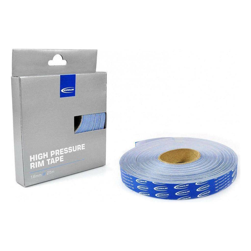 Schwalbe zelfklevend textiel velglint 25 meter voor fietswielen, zichtbaar op de afbeelding.