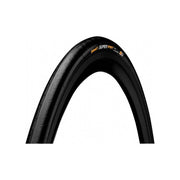 Zwarte Continental Supersport Plus racefiets band met glad loopvlak, geschikt voor snelle fietsraces en optimale grip.
