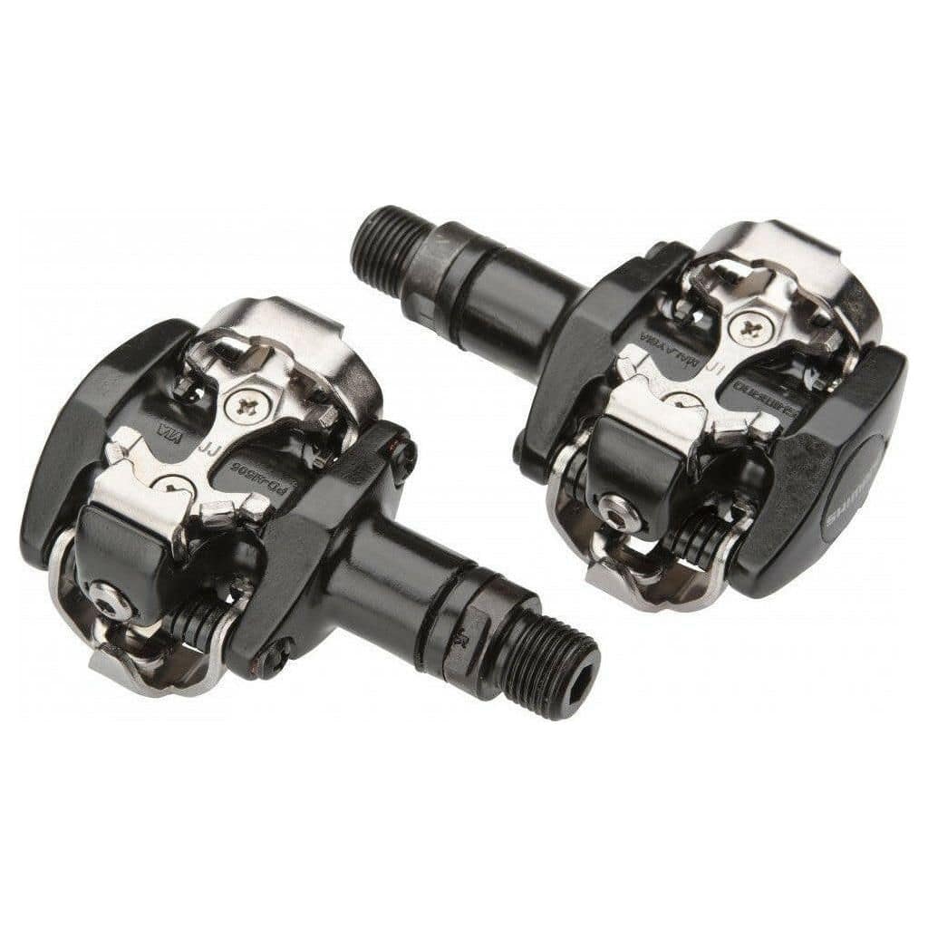 Shimano MTB SPD pedalen met SM SH51 schoenplaatjes, stevige fiets pedalen voor mountainbiken en off-road gebruik.