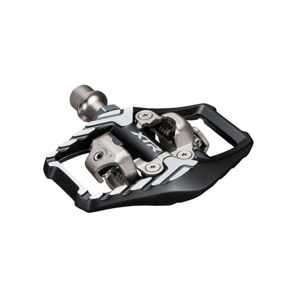 Shimano Xtr PD-M9120 MTB pedalen met SPD, dubbelzijdig met SM-Sh51 cleats, geschikt voor mountainbiken.