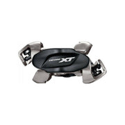 Shimano Deore XT PD-M8100 MTB pedaalset, dubbelzijdig SPD met SM-SH51 cleats, geschikt voor mountainbiken, zwart en robuust.