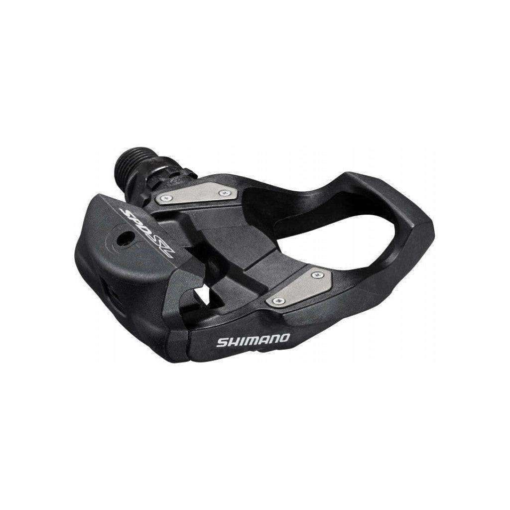 Shimano PD-RS500 racefiets SPD-SL pedalen met SM-SH11 cleaten op een racefiets, zwart en lichtgewicht voor optimale prestatie