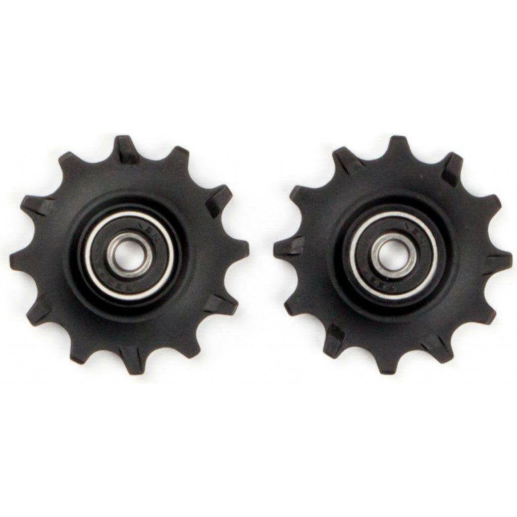 Elvedes derailleurwieltje met standaard en afgedichte lagers voor soepel schakelen op de fiets.