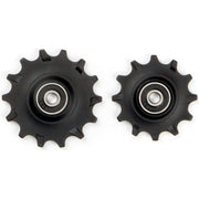 Elvedes derailleurwieltje met standaard en afgedichte lagers, geschikt voor fietsversnellingen en soepel schakelen.