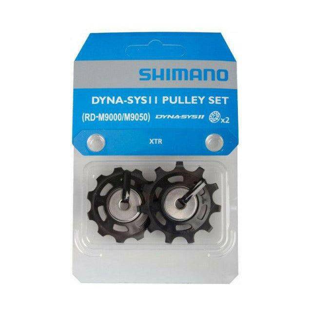 Shimano XTR RD-M9000 derailleurwieltjes set met lichte, duurzame onderdelen voor soepel schakelen en optimale prestaties.