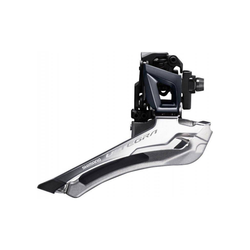 Shimano Ultegra FD-R8000 voorderailleur voor 2x11-speed, directe montage, zwart, ontworpen voor racefietsen.