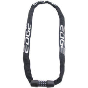 Zwart Edge Web Racer 90 cm kettingslot met cijfercode, stevig en veilig voor fietsbeveiliging, zichtbaar in de afbeelding.