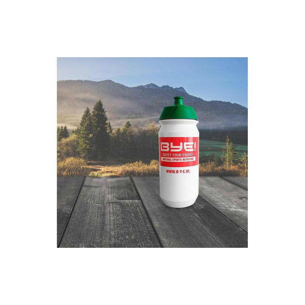 BYE! bidon van 500ml, herbruikbare drinkfles met plastic cap en doorzichtig lichaam, ideaal voor water of sportdrank.