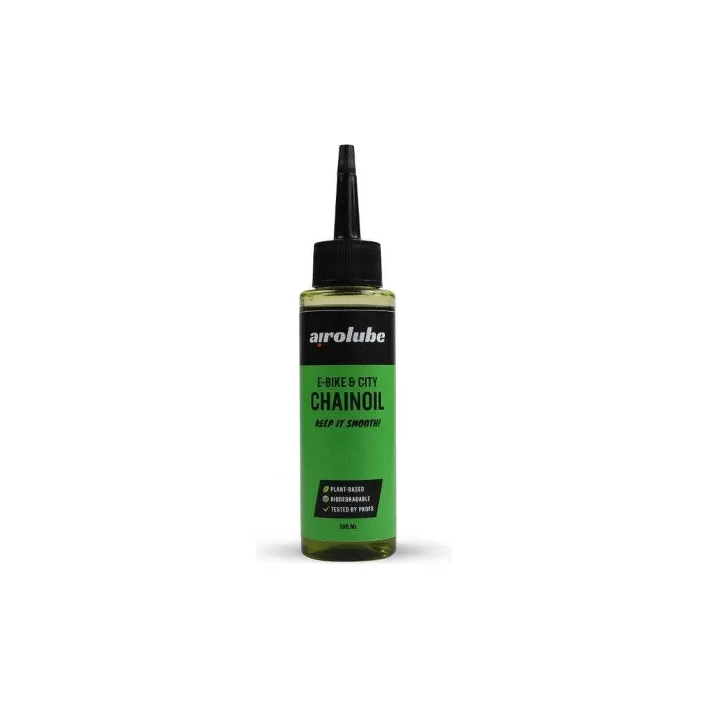 Airolube E-Bike en stadsfiets kettingolie 100 ml, drukbestendige smeermiddel voor kettingen van fietsen.