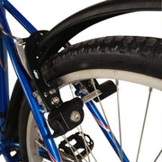 M-Wave Multi Functie Brakebooster Slot in zwart, ringslot voor extra fietsbeveiliging, zichtbaar met slot en sleutel.