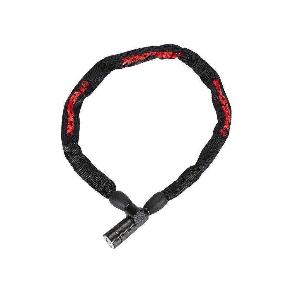 Zwart Trelock kettingslot BC115, 4 mm dikte, 115 cm lang, stevig beveiligingsketting voor fietsen.