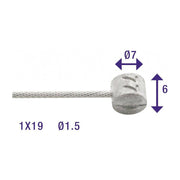 Elvedes 2250 mm gegalvaniseerde T-nippel remkabel met binnenkabel, Ø 1,5 mm voor fietsremmen, zichtbaar in de afbeelding