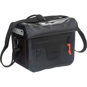 Zwarte New Looxs Varo bagagedragertas met 15 liter capaciteit, geschikt voor racktime Snapit, voor fietsbagage en boodschappen.