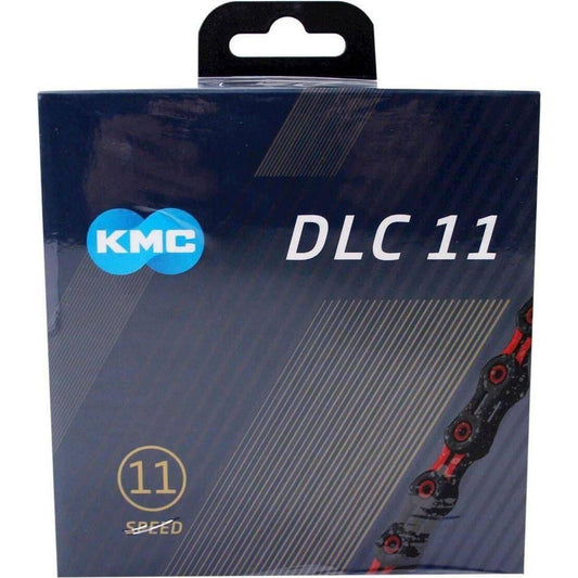 Kmc Fietsketting Dlc11 Zwart/Rood 118 Schakels - Le Coq Wielerartikelen