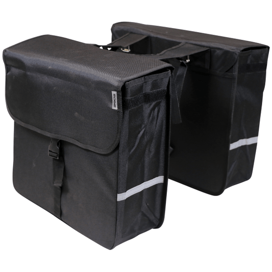 Edge Dubbele Fietstas Luxe Shopper 40 Liter 38 X 40 X 14Cm (2X) - Zwart - Le Coq Wielerartikelen