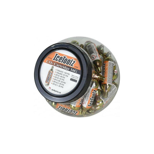 Co2 Patronen 16 Gram Met Schroefdraad Icetoolz A821 (Pot Van 50 Stuks) - Le Coq Wielerartikelen