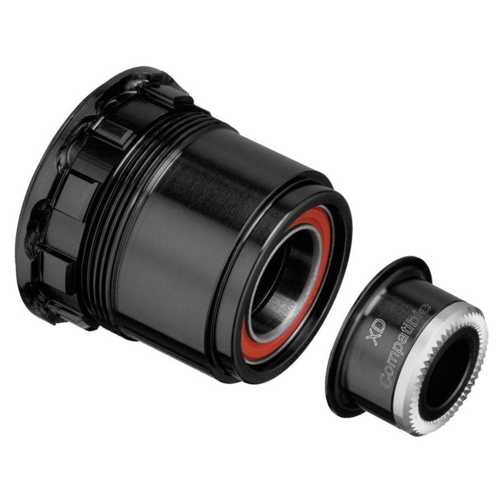 DT Swiss naafd body kit ratchet voor Sram XD 135/10, zichtbaar met onderdelen en montage-onderdelen in de afbeelding