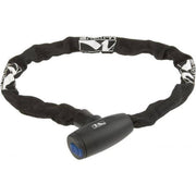 Zwart M-Wave kettingslot van 850 mm lengte met ø6 mm ketting voor fietsbeveiliging, zichtbaar in de afbeelding.
