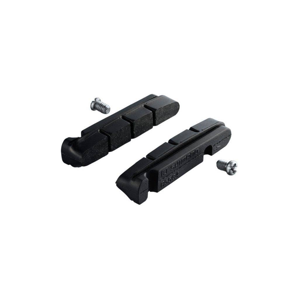 Shimano R55C4 remblokjes voor velgremmen, set van twee paar, geschikt voor BR-9000 en 7900 remmen, zichtbaar in de afbeelding.