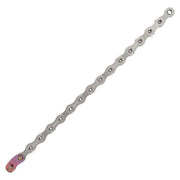 Zilveren Sram PCX01 12-speed ketting met 126 schakels, geschikt voor fiets, met hollow pin constructie