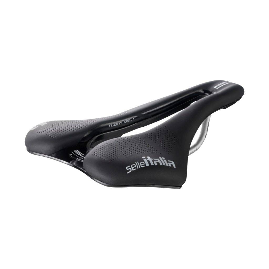Selle Italia SLR Boost Lady Superflow racefiets- en MTB-zadel met titanium en Fibra-Tek voor dames, lichte en comfortabele zit.