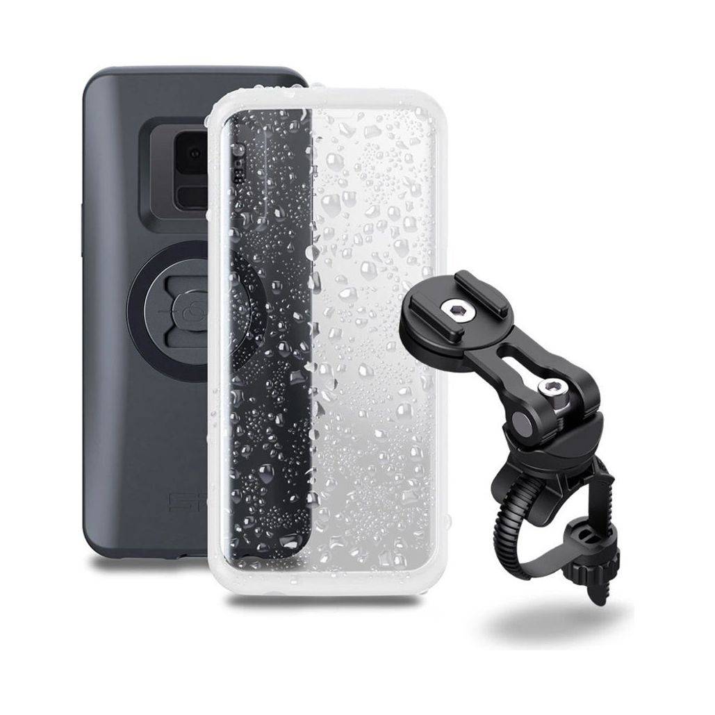 SP Connect fiets telefoonhouder set voor Samsung S8/S9, stevige houder met bevestigingsmateriaal voor veilig gebruik op de fiets.