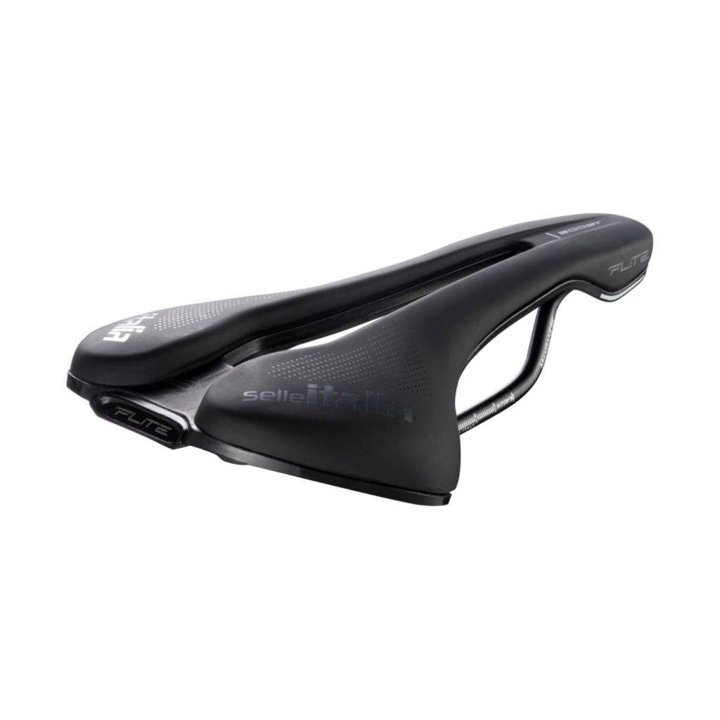 Selle Italia Flite Boost TM Superflow racefiets- en MTB-zadel met manganese rails, zwart en lichtgewicht ontwerp