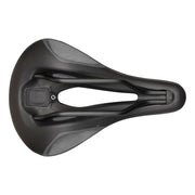 Zwarte Selle Italia St7 Superflow L3 zadel met Ø7 Fec Alloy bevestiging voor stadsfietsen en e-bikes