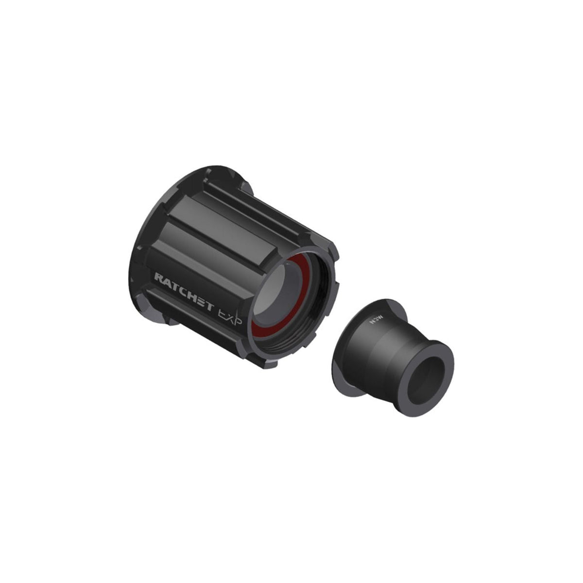 DT Swiss naaf body kit Ratchet CA13 N3W Exp 142/12, stevige fietsonderdelen voor optimale prestaties, zichtbaar in de afbeelding