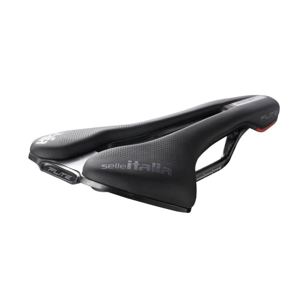 Selle Italia Flite Boost Kit Carbonio Superflow racefiets en MTB zadel met carbon rails, zwart en lichtgewicht ontwerp
