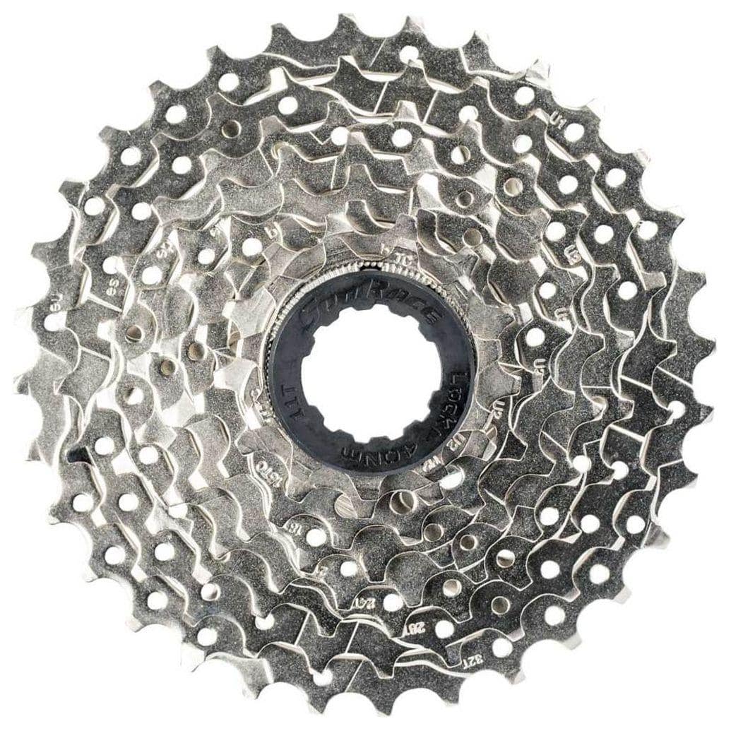 Zilveren Sram PG830 8-speed cassette met 11-28T tandwielen, zichtbaar in de afbeelding.