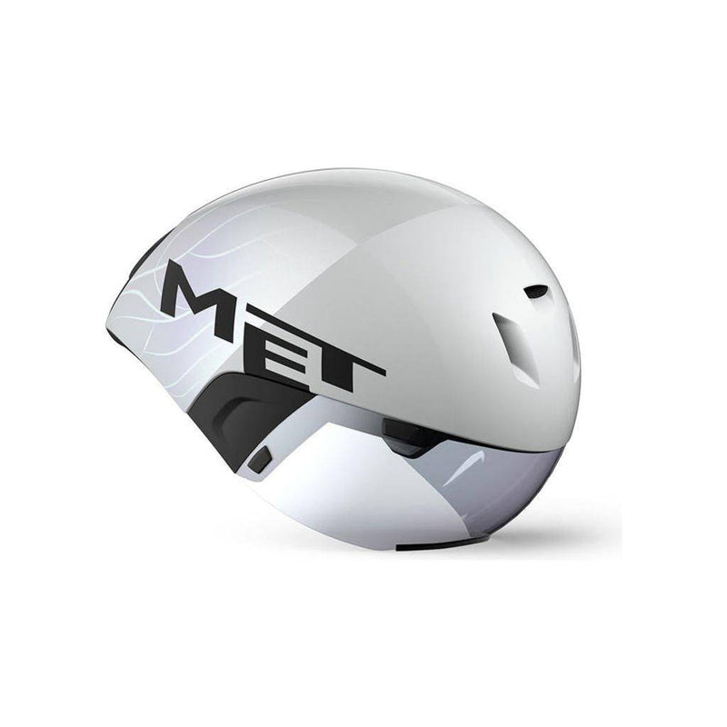 Aero helm van MET Codatronca Tijdrithelm, lichtgewicht en aerodynamisch ontwerp voor wielrennen en tijdritten.