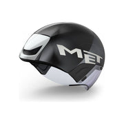MET Codatronca tijdrithelm, aero helm met strakke vormgeving, zichtbaar met aerodynamische lijnen en ventilatieopeningen.