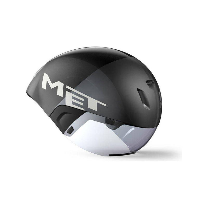 Aero helm van MET Codatronca Tijdrithelm met aerodynamisch ontwerp en ventilatieopeningen, geschikt voor tijdritten en triatlon.