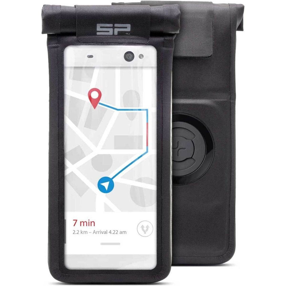 SP Connect SPc+ universeel telefoonhoesje met houder, zwart, voor compatibele smartphones en accessoires.