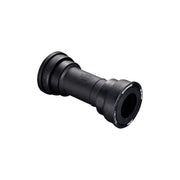 Zwarte Shimano MT500 pressfit trapasset met 89,5/92 mm voor fietsen, zichtbaar met trapas en bevestigingsonderdelen