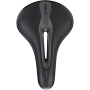 Zwart Terry Fisio Flex Gel damesfiets zadel voor stadsfiets en e-bike, comfortabel en ergonomisch ontworpen.