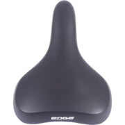 Zwart Edge Towny fietszadel met memory foam voor stadsfietsen en e-bikes, comfortabel en ergonomisch ontworpen.