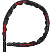 Zwart Trelock kettingslot BC115 met 4mm dikte en 115cm lengte, geschikt voor fietsbeveiliging.