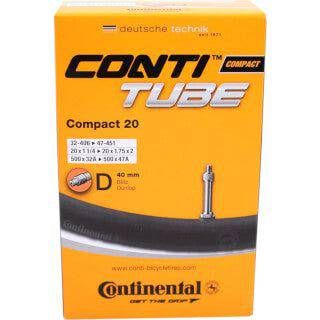 Continental binnenband 20 inch met Hollands ventiel van 40 mm, geschikt voor fietsbanden van 1.75 inch.